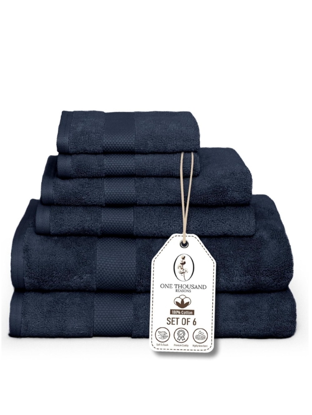 6 Premium Staple Cotton Bathroom Towel Set